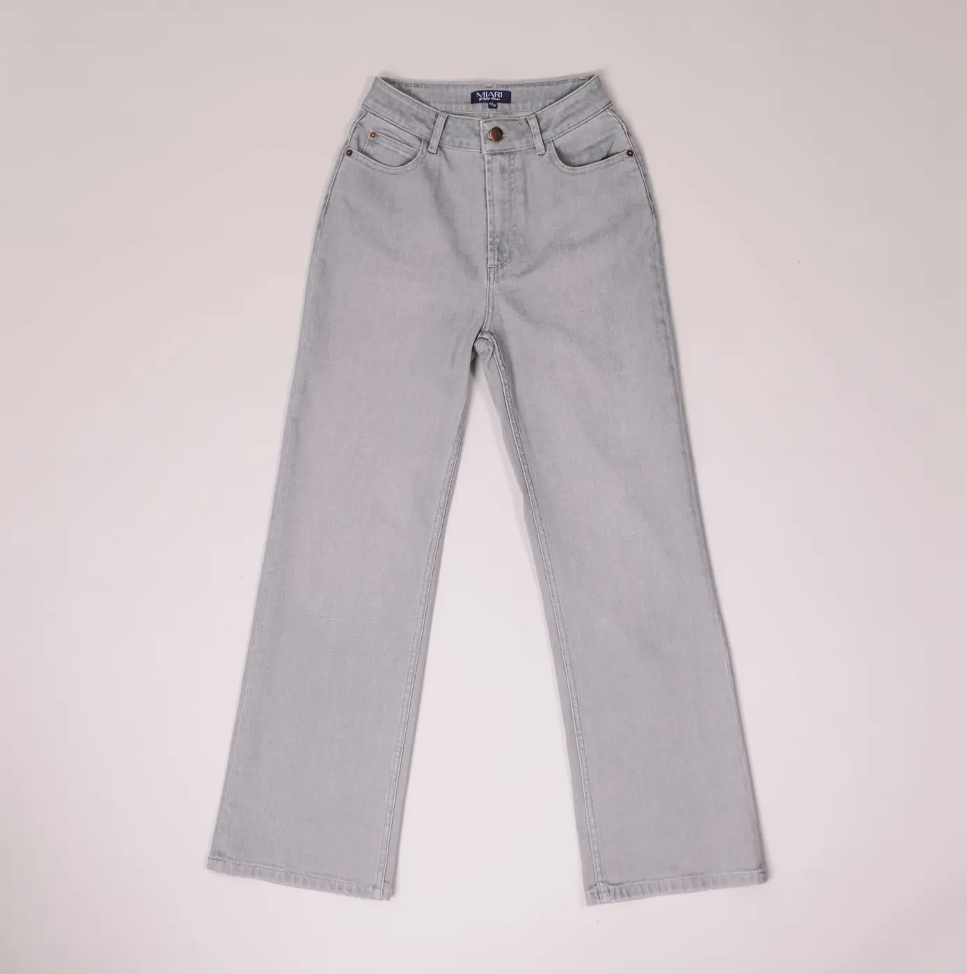 Petite Retro Flared Jeans – Light Grey — detailfoto 8