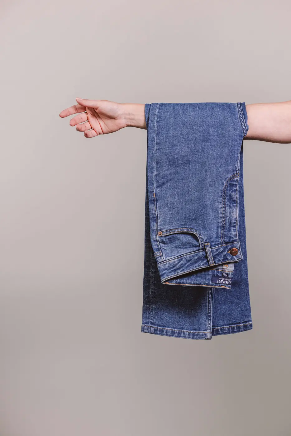 Petite Slim Fit Jeans – Mid Blue — detailfoto 3