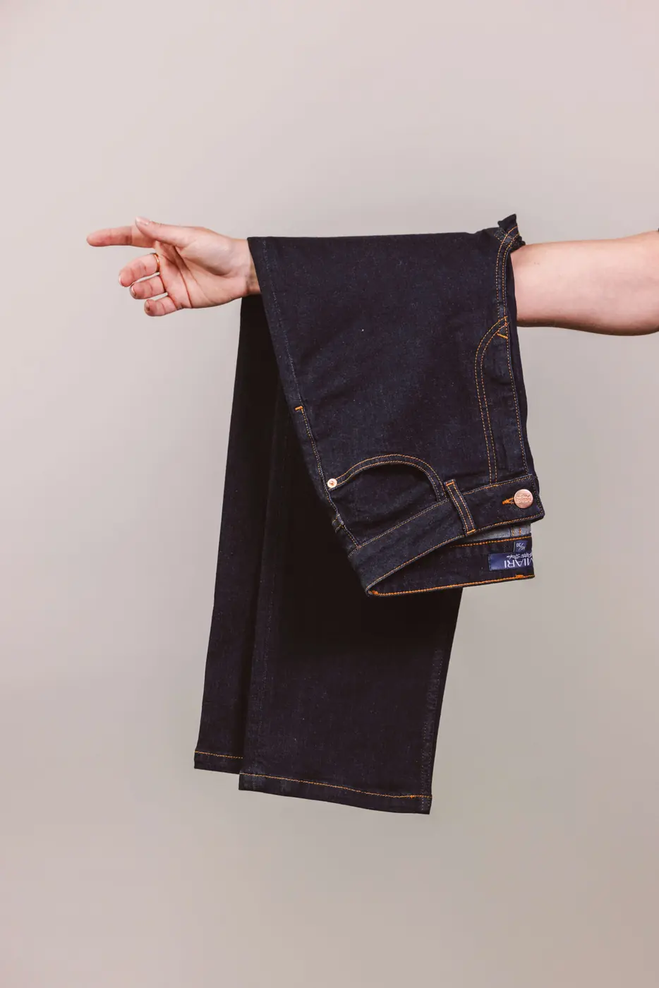 Petite Straight Ankle Jeans – Dark Blue — detailfoto 4