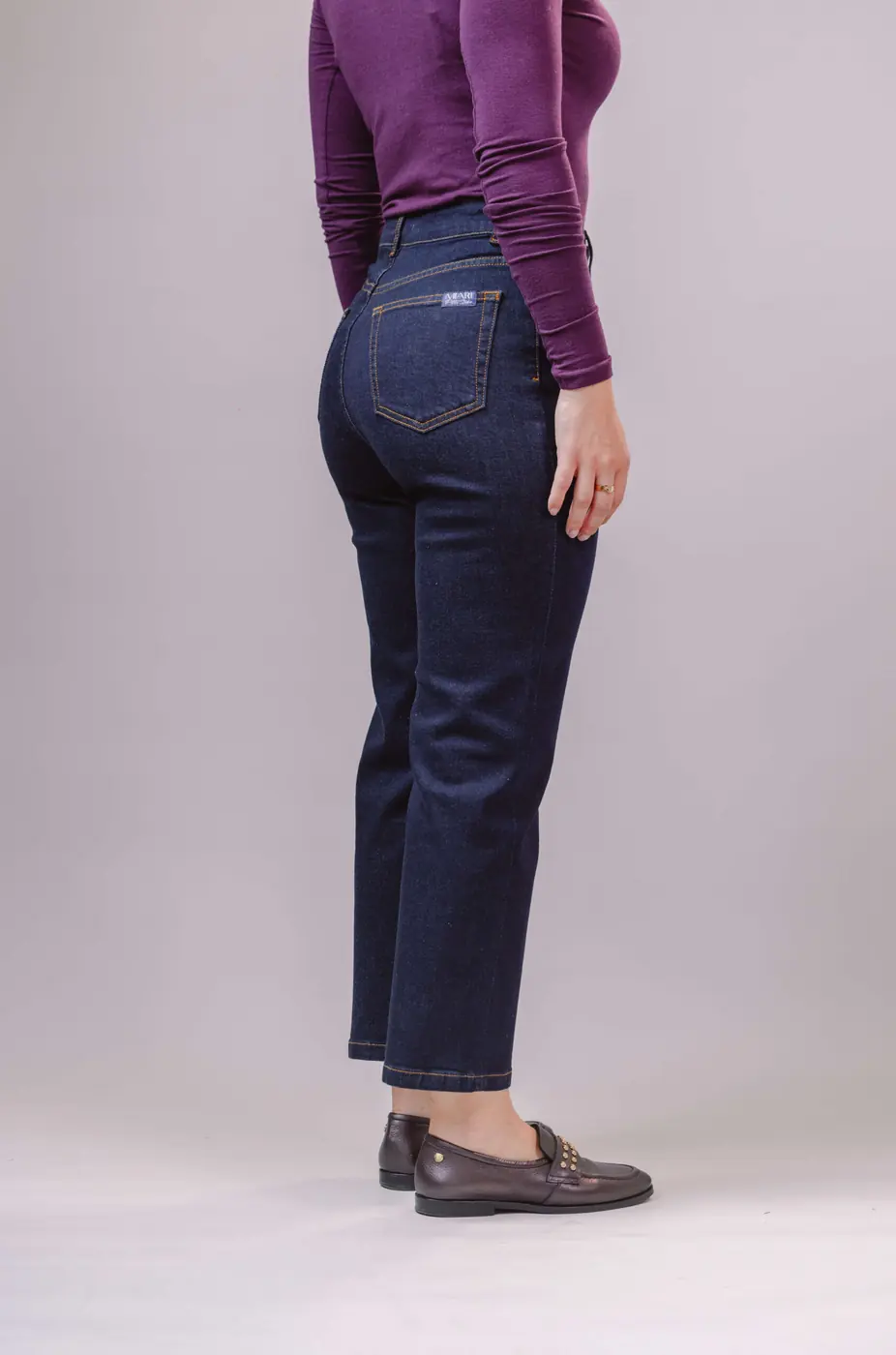 Petite Straight Ankle Jeans – Dark Blue — detailfoto 8