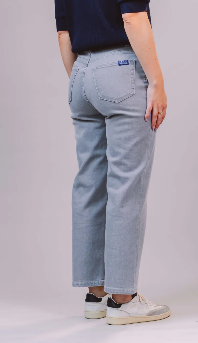 Petite Straight Ankle Jeans – Light Grey — detailfoto 7
