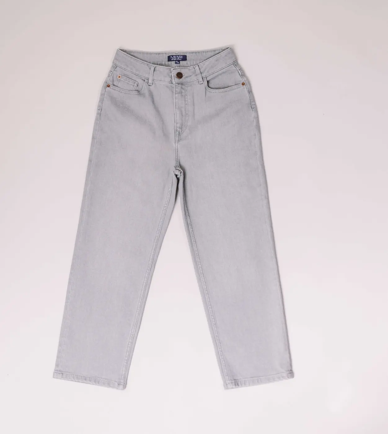 Petite Straight Ankle Jeans – Light Grey — detailfoto 8