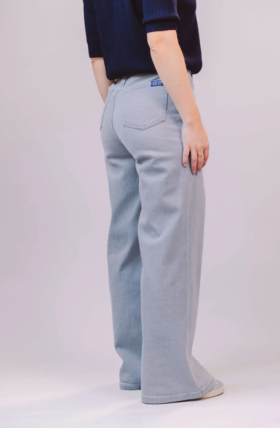 Petite Wide Leg Jeans – Light Grey — detailfoto 6